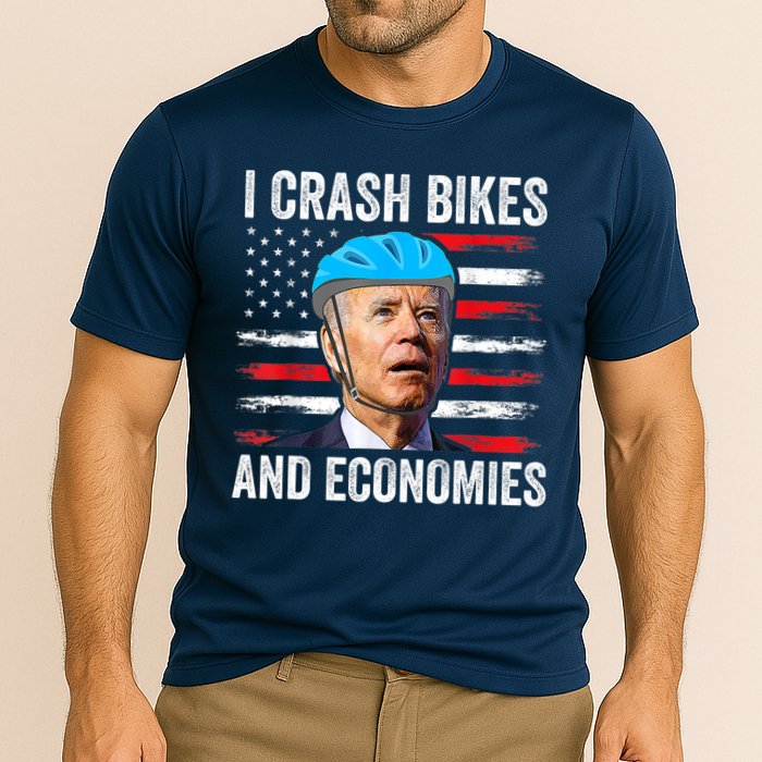 Biden Bicycle I Crash Bikes And Economies Cooling Performance Crew T-Shirt