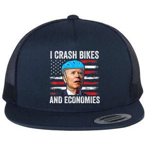 Biden Bicycle I Crash Bikes And Economies Flat Bill Trucker Hat