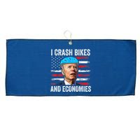 Biden Bicycle I Crash Bikes And Economies Large Microfiber Waffle Golf Towel