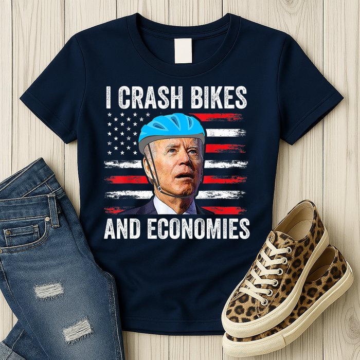 Biden Bicycle I Crash Bikes And Economies Womens T-Shirt