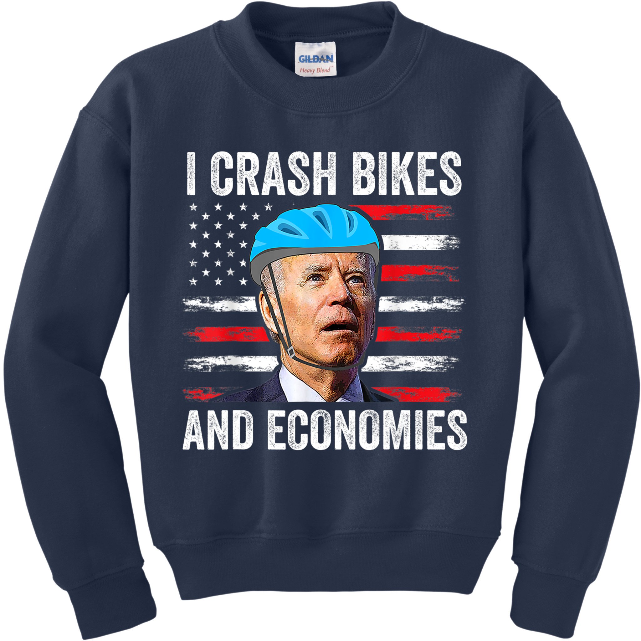 Biden Bicycle I Crash Bikes And Economies Kids Sweatshirt