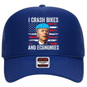 Biden Bicycle I Crash Bikes And Economies High Crown Mesh Back Trucker Hat