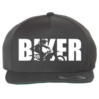 Biker Wool Snapback Cap