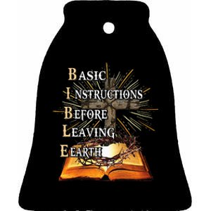 Bible Basic Instructions Before Leaving Earth Christian Ceramic Bell Ornament