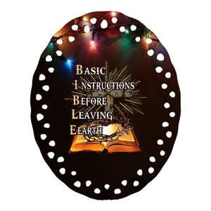 Bible Basic Instructions Before Leaving Earth Christian Ceramic Oval Ornament