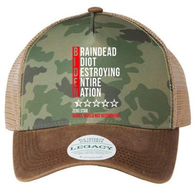 Biden Braindead Idiot Destroying Entire Nation Legacy Tie Dye Trucker Hat
