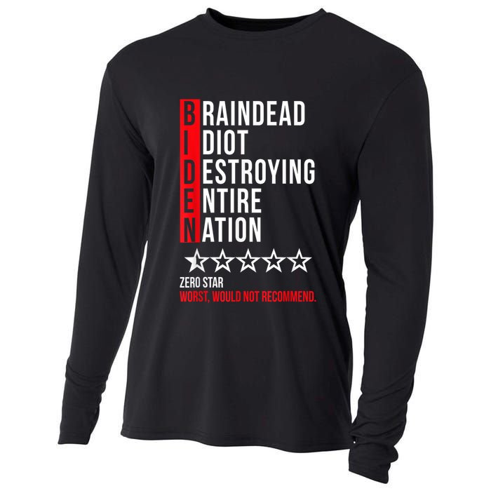 Biden Braindead Idiot Destroying Entire Nation Cooling Performance Long Sleeve Crew