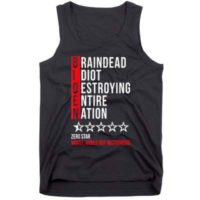 Biden Braindead Idiot Destroying Entire Nation Tank Top