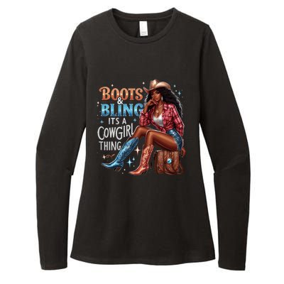 Boots & Bling Its A Cowgirl Thing Melanin Rodeo Cowgirl Womens CVC Long Sleeve Shirt