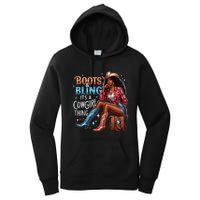 Boots & Bling Its A Cowgirl Thing Melanin Rodeo Cowgirl Women's Pullover Hoodie