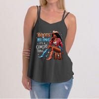 Boots & Bling Its A Cowgirl Thing Melanin Rodeo Cowgirl Women's Strappy Tank