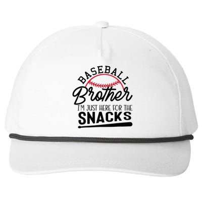 Baseball Brother IM Just Here For The Snacks Funny Baseball Snapback Five-Panel Rope Hat