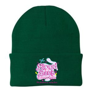 Blood Bank Is Everything Pink Retro Lab Week 2024 Med Tech Knit Cap Winter Beanie