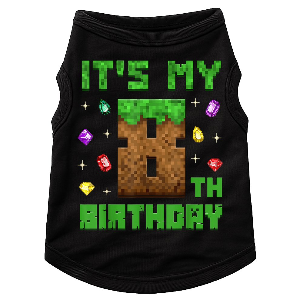 Birthday Boy It'S My 8th Birthday Gamer Pixel Number Doggie Tank