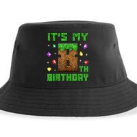 Birthday Boy It'S My 8th Birthday Gamer Pixel Number Sustainable Bucket Hat