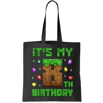 Birthday Boy It'S My 8th Birthday Gamer Pixel Number Bag
