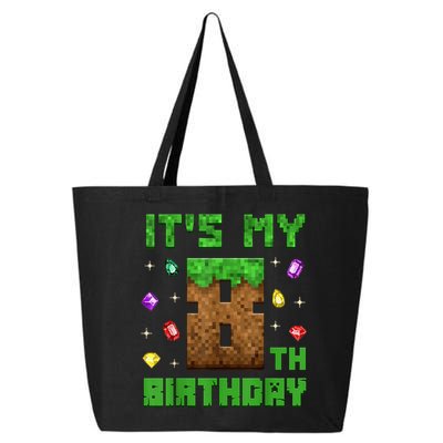 Birthday Boy It'S My 8th Birthday Gamer Pixel Number 25L Jumbo Tote