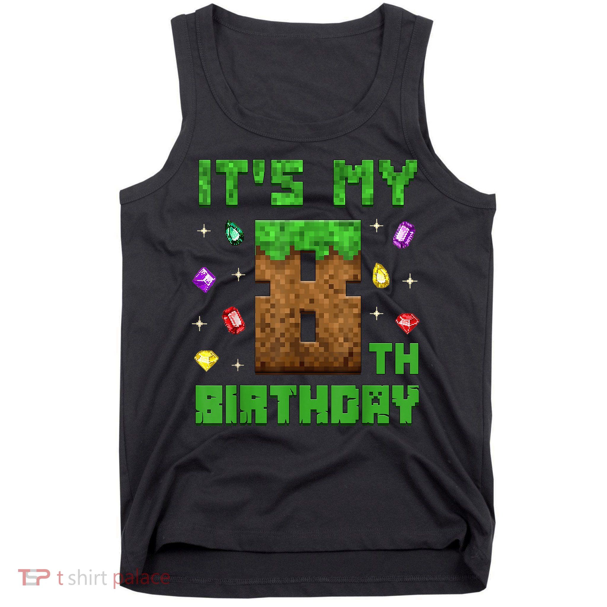 Birthday Boy It'S My 8th Birthday Gamer Pixel Number Tank Top