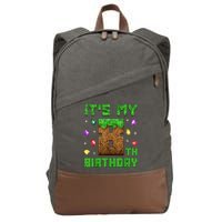 Birthday Boy It'S My 8th Birthday Gamer Pixel Number Cotton Canvas Backpack
