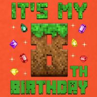 Birthday Boy It'S My 8th Birthday Gamer Pixel Number Button