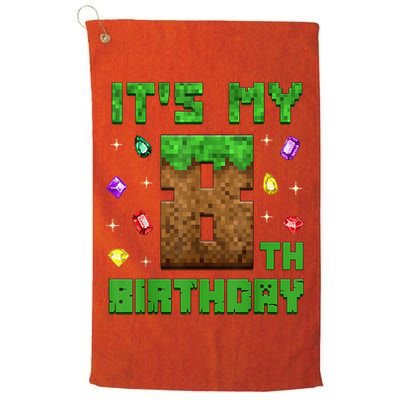 Birthday Boy It'S My 8th Birthday Gamer Pixel Number Golf Towel