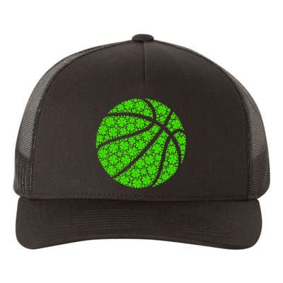 Basketball ball Irish Shamrock Lucky Clover St Patrick's Day Yupoong Adult 5-Panel Trucker Hat