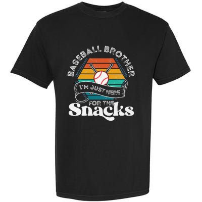 Baseball Brother I'm Just Here for the snacks retro Baseball Garment-Dyed Heavyweight T-Shirt