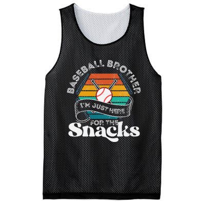 Baseball Brother I'm Just Here for the snacks retro Baseball Mesh Reversible Basketball Jersey Tank