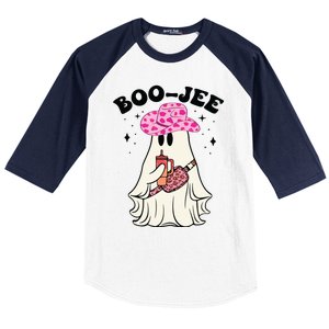 Boujee Boo Jee Spooky Ghost Halloween Leopard Costumes Baseball Sleeve Shirt