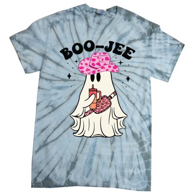 Boujee Boo Jee Spooky Ghost Halloween Leopard Costumes Tie-Dye T-Shirt