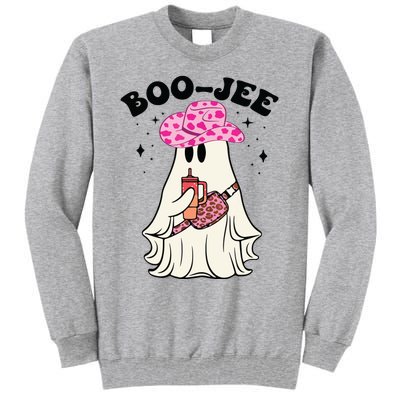 Boujee Boo Jee Spooky Ghost Halloween Leopard Costumes Tall Sweatshirt