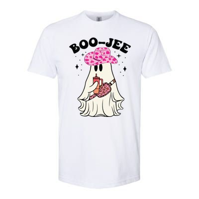 Boujee Boo Jee Spooky Ghost Halloween Leopard Costumes Softstyle CVC T-Shirt