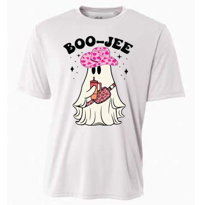 Boujee Boo Jee Spooky Ghost Halloween Leopard Costumes Cooling Performance Crew T-Shirt