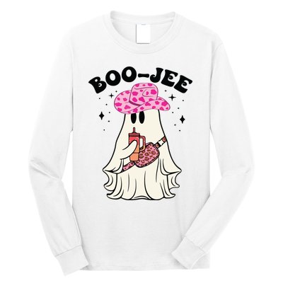 Boujee Boo Jee Spooky Ghost Halloween Leopard Costumes Long Sleeve Shirt