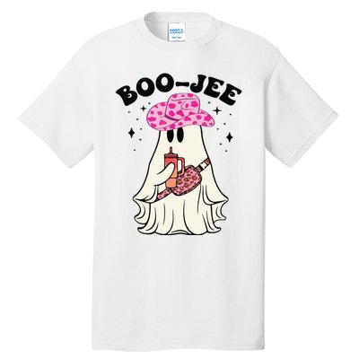 Boujee Boo Jee Spooky Ghost Halloween Leopard Costumes Tall T-Shirt