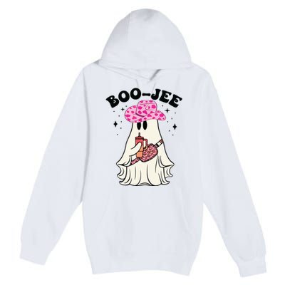 Boujee Boo Jee Spooky Ghost Halloween Leopard Costumes Premium Pullover Hoodie