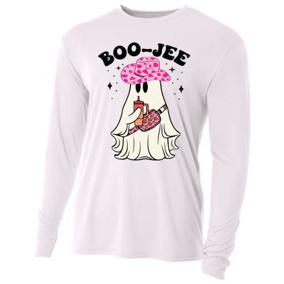 Boujee Boo Jee Spooky Ghost Halloween Leopard Costumes Cooling Performance Long Sleeve Crew