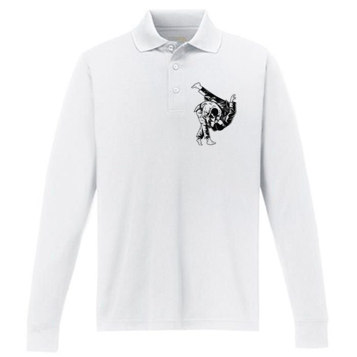 BJJ Brazilian Jiu Jitsu MMA Performance Long Sleeve Polo