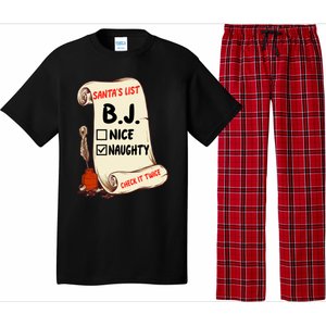 Bj B J Name Santa Naughty Nice List Funny Xmas Cute Gift Pajama Set