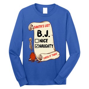 Bj B J Name Santa Naughty Nice List Funny Xmas Cute Gift Long Sleeve Shirt