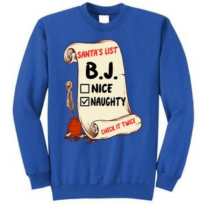 Bj B J Name Santa Naughty Nice List Funny Xmas Cute Gift Sweatshirt