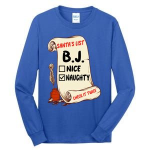 Bj B J Name Santa Naughty Nice List Funny Xmas Cute Gift Tall Long Sleeve T-Shirt