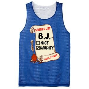 Bj B J Name Santa Naughty Nice List Funny Xmas Cute Gift Mesh Reversible Basketball Jersey Tank