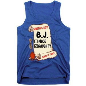 Bj B J Name Santa Naughty Nice List Funny Xmas Cute Gift Tank Top