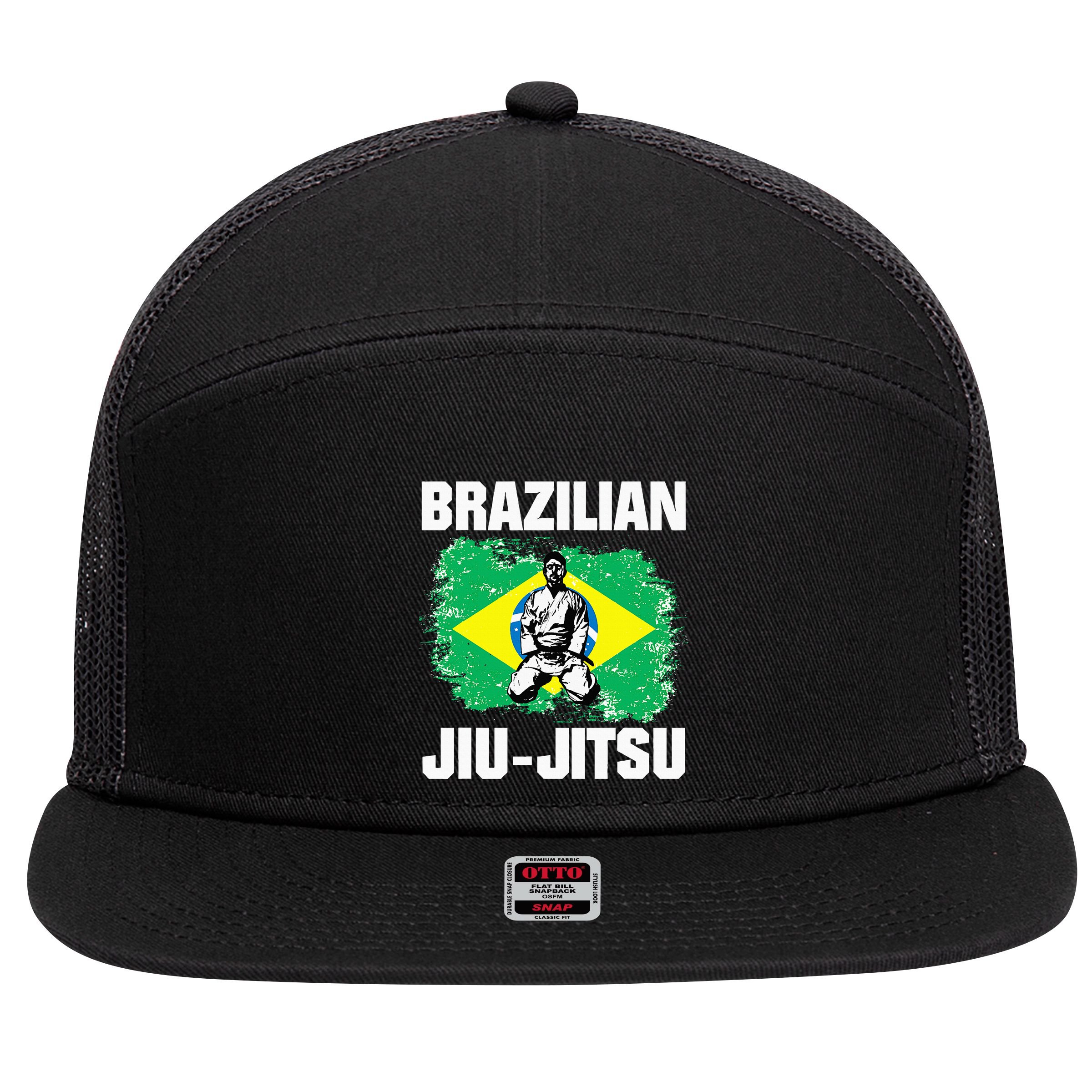 Bjj Brazilian Jiu Jitsu 7 Panel Mesh Trucker Snapback Hat