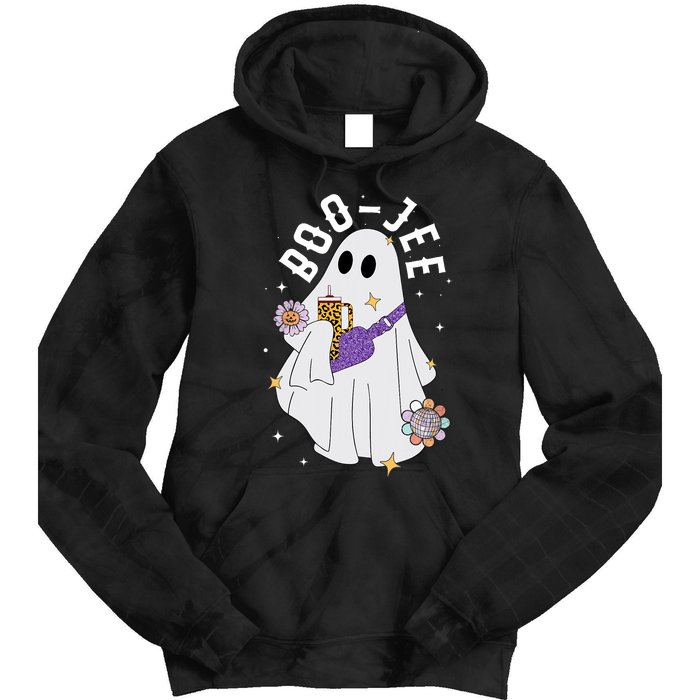 Boujee Boo Jee Spooky Season Cute Ghost Halloween Costume Tie Dye Hoodie