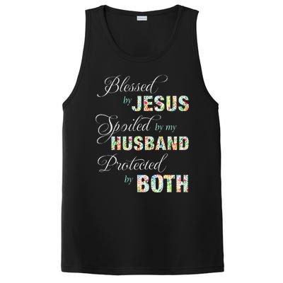 Blessed By Jesus Spoiled By My Husband Protected Both PosiCharge Competitor Tank