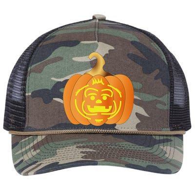 Baby Bigfoot Jack OLantern Halloween Retro Rope Trucker Hat Cap