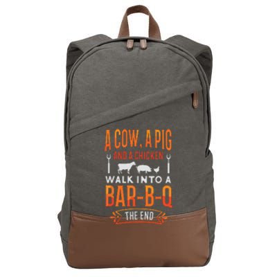 Barbecue BBQ Joke GIft For Grill Master Chef Cotton Canvas Backpack