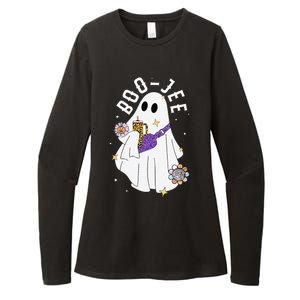 Boujee Boo Jee Spooky Season Cute Ghost Halloween Costume Womens CVC Long Sleeve Shirt